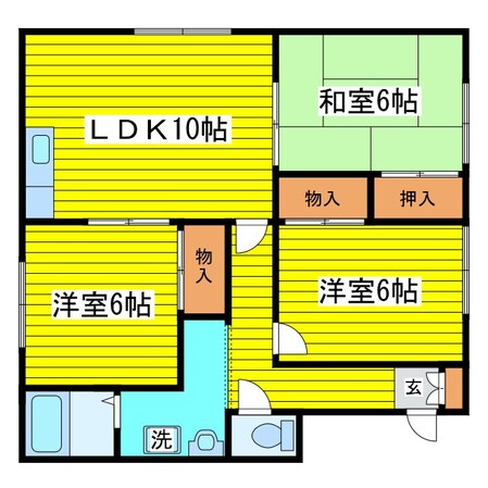 東区役所前駅 徒歩10分 2階の物件間取画像